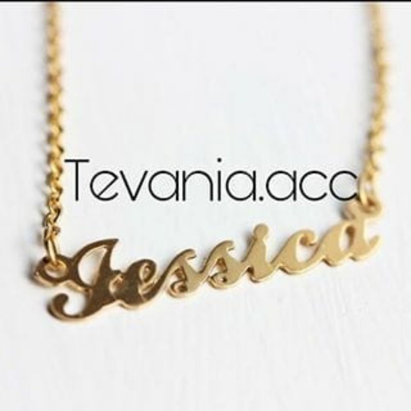 kalung ukir nama anda disini lapis emas24k anti karat bahan titanium