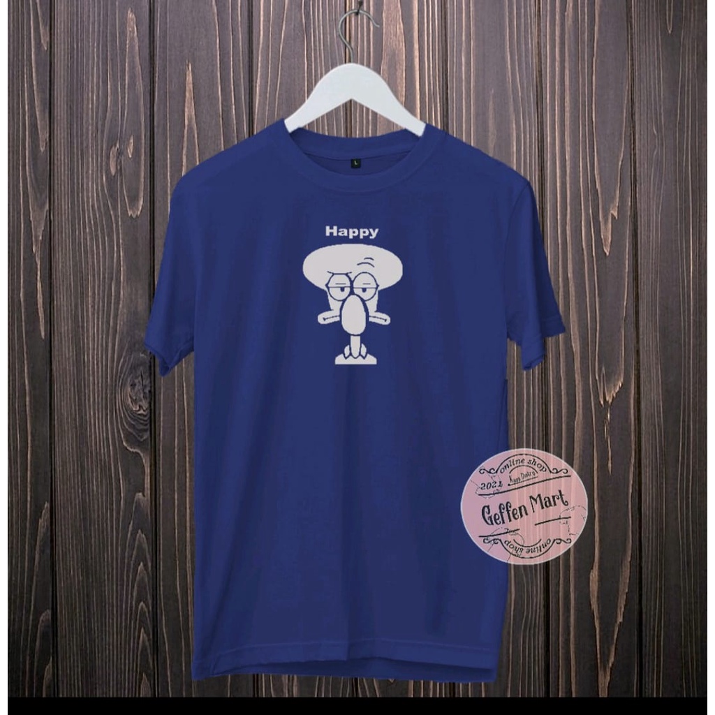 Kaos Distro Motif Squid Ward / Baju Kaos Distro Oblong Pria Dan Wanita Murah / Atasan Pria Wanita Polos Keren