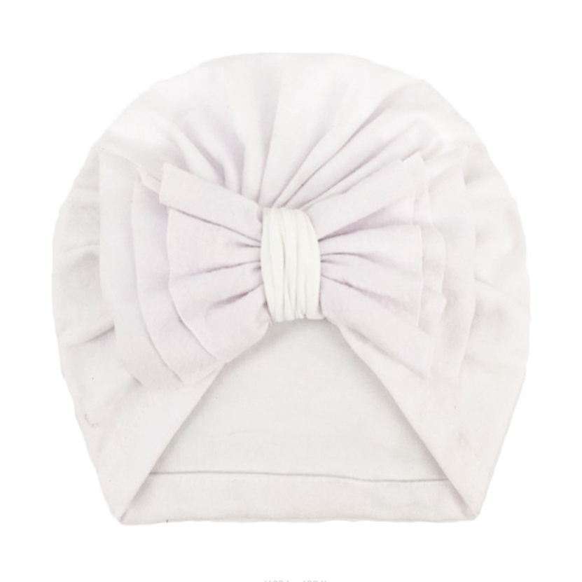 NEW  Turban / topi anak bayi motif pita tumpuk kualitas premium-PitaTumpuk.Putih