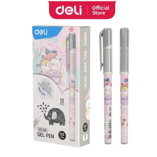 PULPEN GEL 0.5 MM DELI G15 BALLPOINT GEL PEN BOLPEN MEDIUM POINT HITAM MURAH