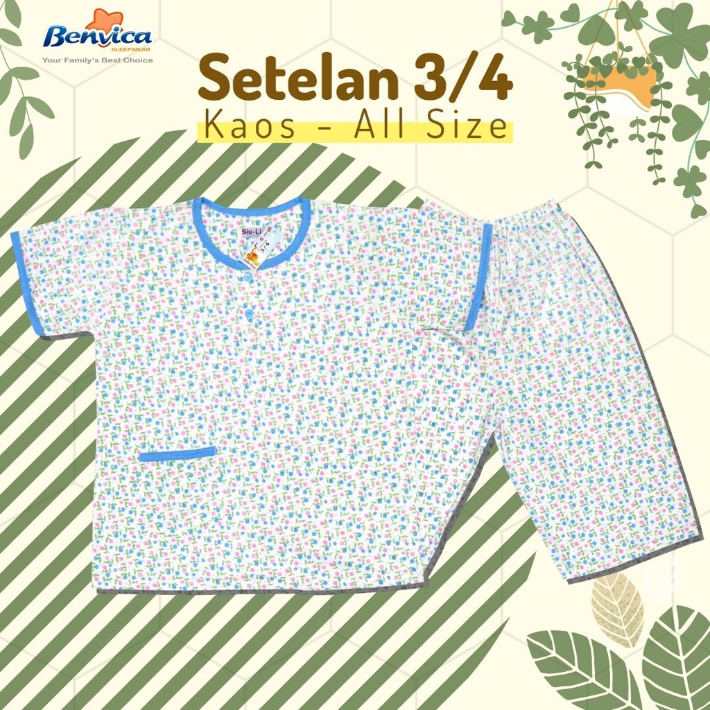 BAJU TIDUR SETELAN KAOS 3/4 SIULIE BANYAK MOTIF ALL SIZE