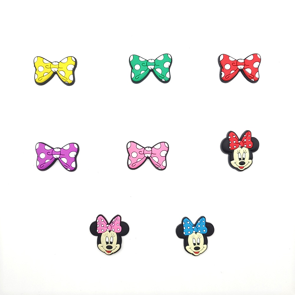 Kartun mickey dan minnie Jibbitz disney Crocs Pin shoe charms Lubang Sepatu Accessories DIY Dapat Dilepas kupu-kupu Simpul decorate sandal anak Hadiah