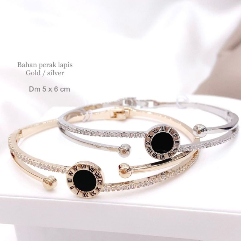 Gelang Silver925 perak sterling silver Premium Gelang zircon anti karat anti alergi  S-0011