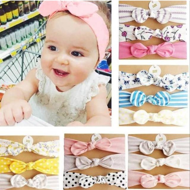 Bandana Bayi Bando Anak Headband Ikat Tali Motif Cantik BD08