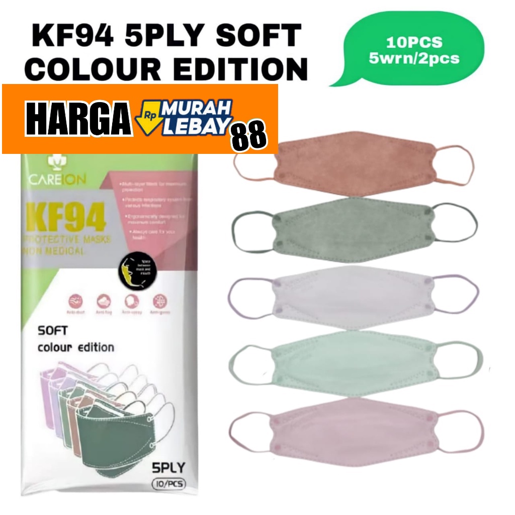 HML - 5PLY KF94 EMBOS CAREION - MASKER KF94 CAREION 5PLY EMBOSS SOFT AND STRONG / 10 PC