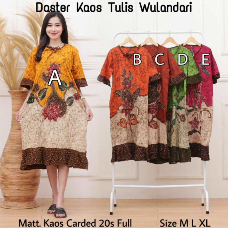 Daster Kaos Tulis Jumbo, Daster Kaos Panjang, Daster Kaos Murah, Daster Kaos Batik Tulis Tali Depan