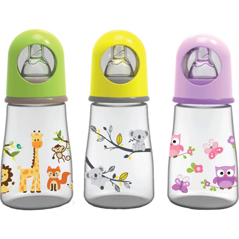 Baby Safe Botol Susu Bayi Motif Jerapah Koala Dan Burung Ukuran 125 ml JP002