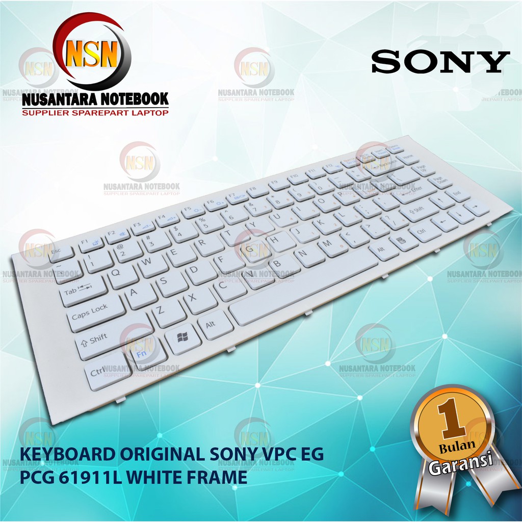 Keyboard Original Sony EG VPC-EG PCG 61911L White Frame