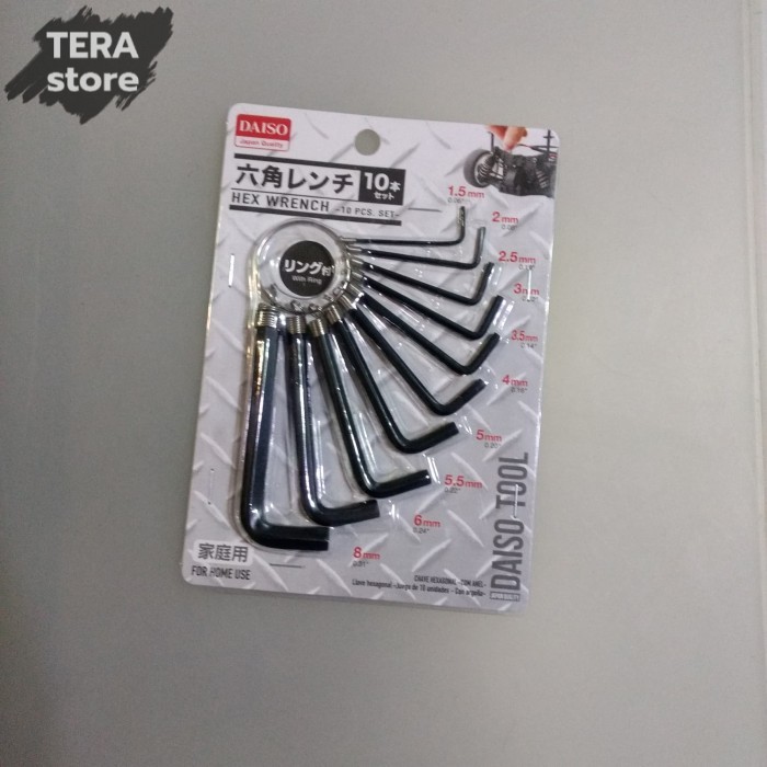 DAISO hex wrench kunci L isi 10
