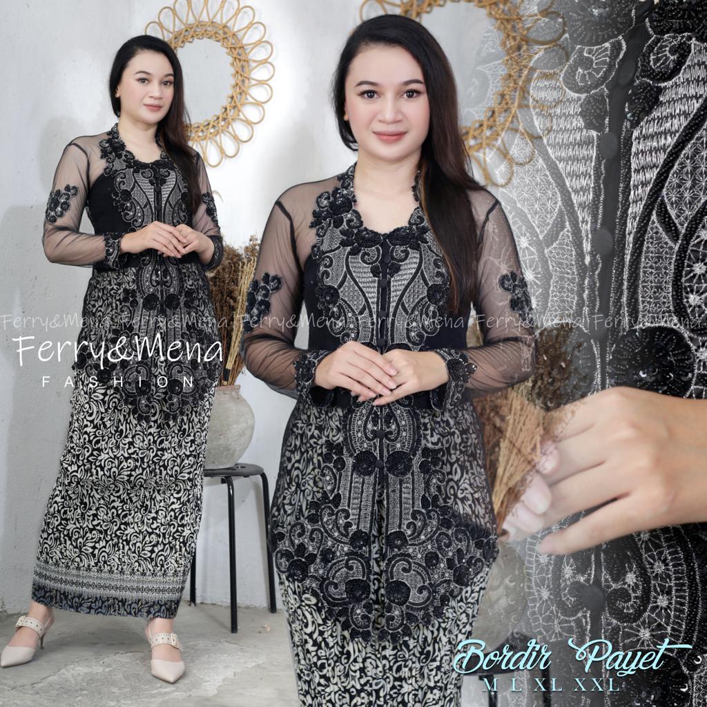 Permata Olshop / Kebaya Bordir Payet Mewah / Setelan Kebaya Modern / Kebaya Wisuda / Baju Kebaya / Kebaya Bali / Kebaya Akad