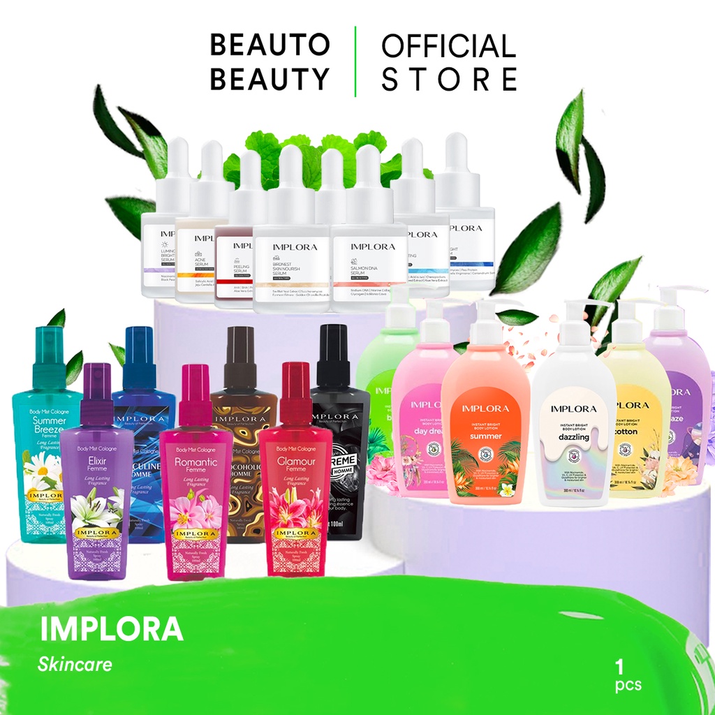 IMPLORA Skincare / Indonesia Facial Wash Essence Toner Serum Day Night Eye Cream Sunscreen Mask Mask