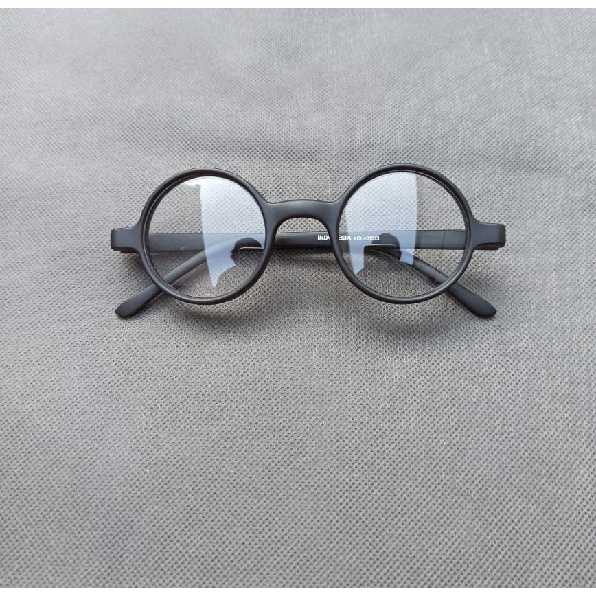 Baru Kacamata Bulat Boboho Frame Ringan Pria Wanita Hitam - Kacamata Pria Classic