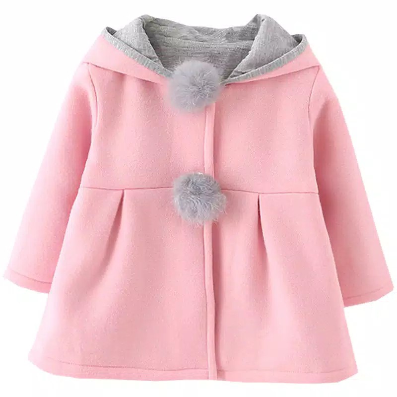 LYME Jaket anak perempuan/jaket bayi/jaket hoodie anak/jaket kelinci anak-PINK