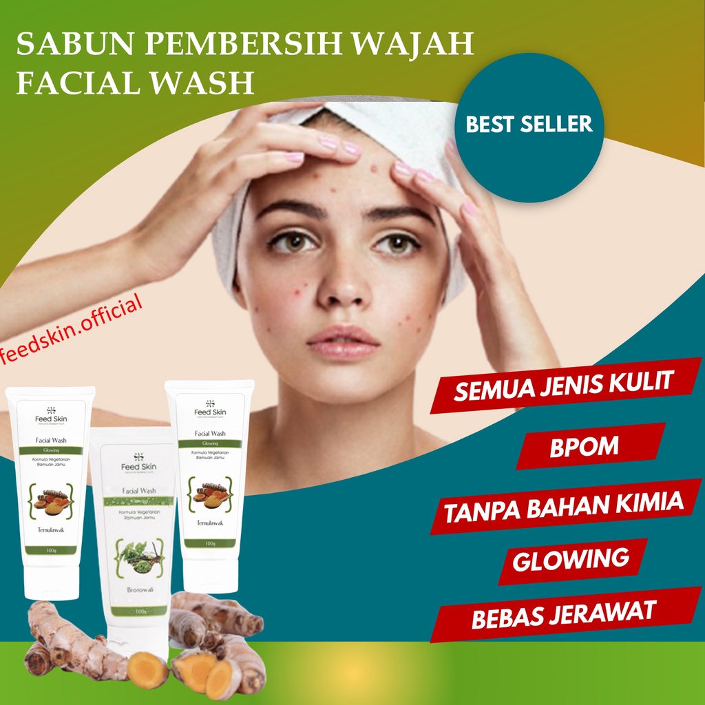 Feed Skin Skincare Facial Wash Sabun Pembersih Muka Pria Wanita Jerawat Wajah Glowing bpom