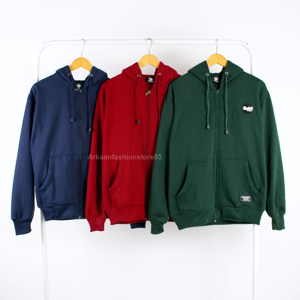 AKN - JAKET SWEATER POLOS PRIA DAN WANITA / JAKET SWEATER HOODIE ZIPPER ORIGINAL WANGKERS