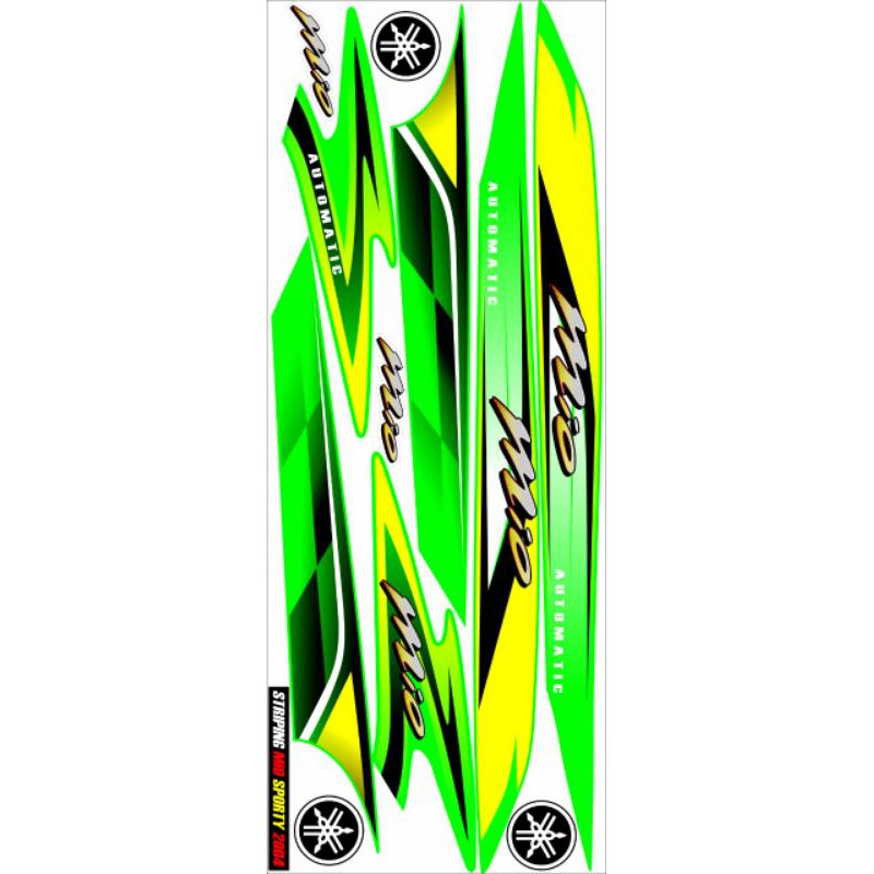 Striping Mio Sporty 2004 Variasi sticker hijau kode 978