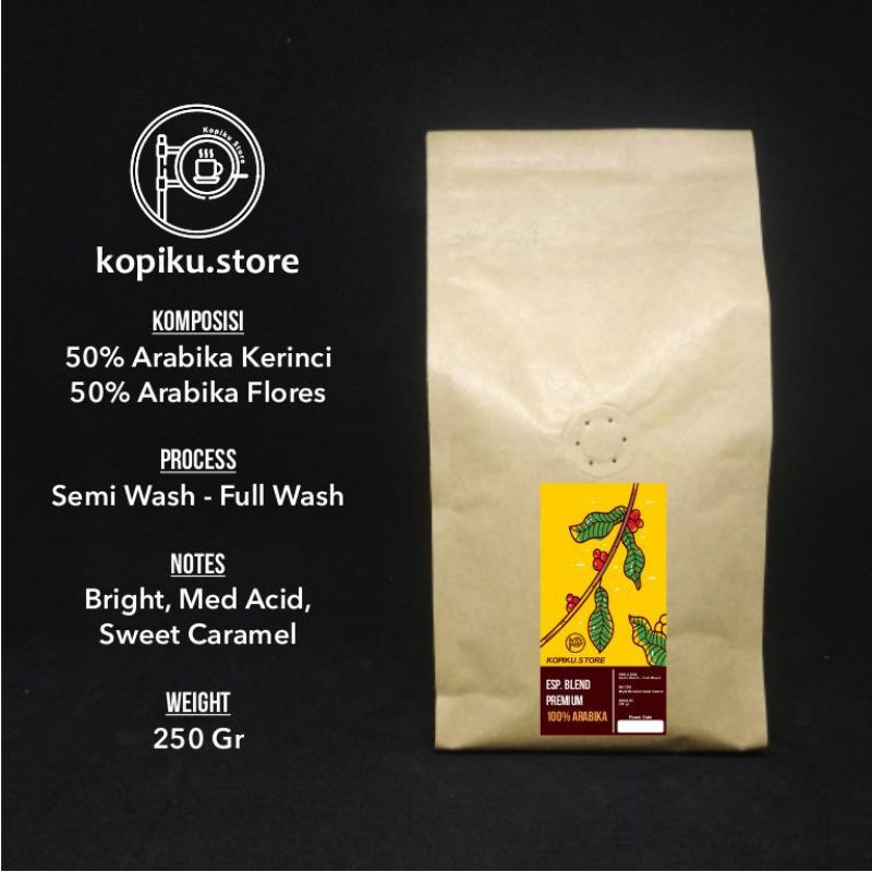 

Biji Kopi Espresso Blend 100% Arabika 250 gr | Kerinci - Flores Biji/Bubuk