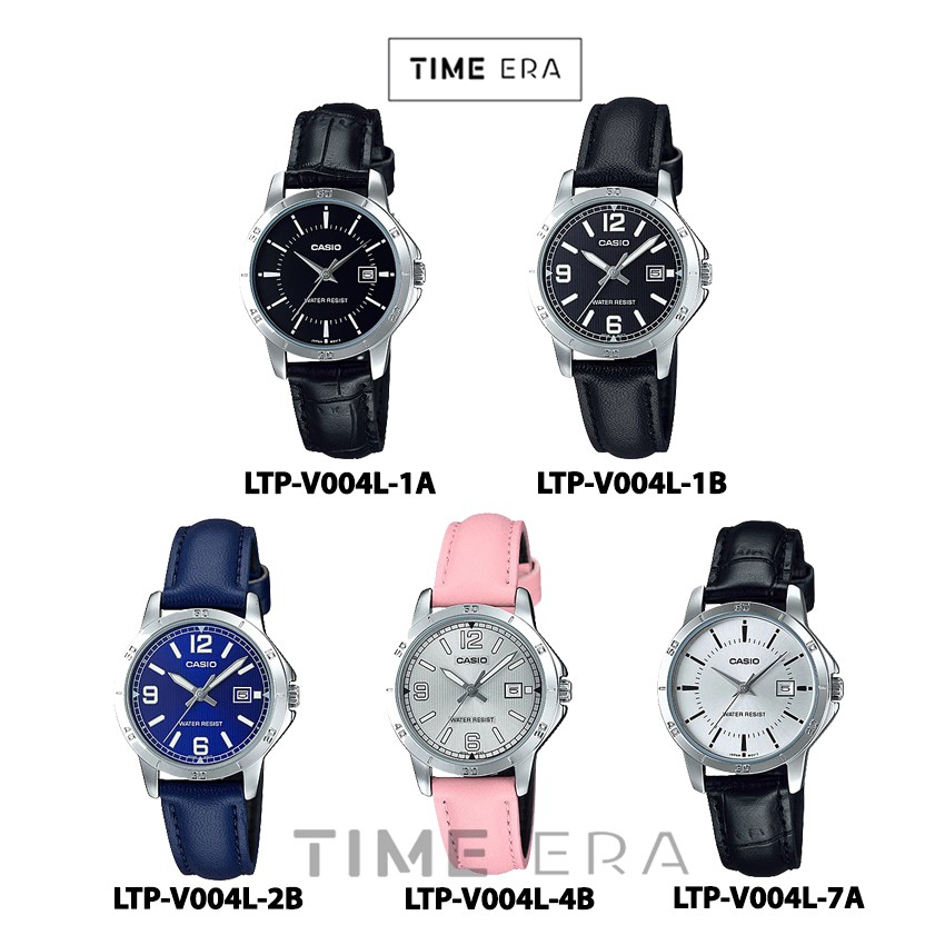 Casio Original LTP-V004L / LTP-V004L-1A Jam Tangan Analog Wanita Kulit