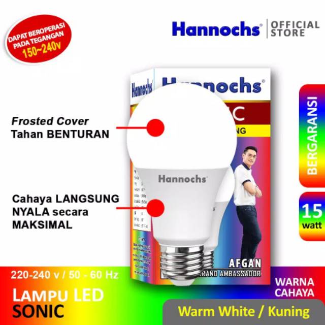 Lampu LED Hannochs Sonic 15w Cahaya Kuning