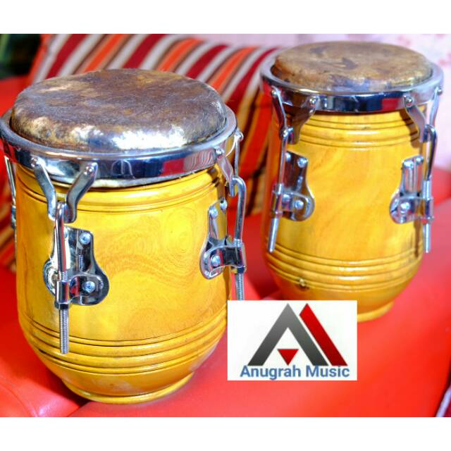 Gendang kendang Kempul mini warna natural ring chrom V4 kulit kerbau