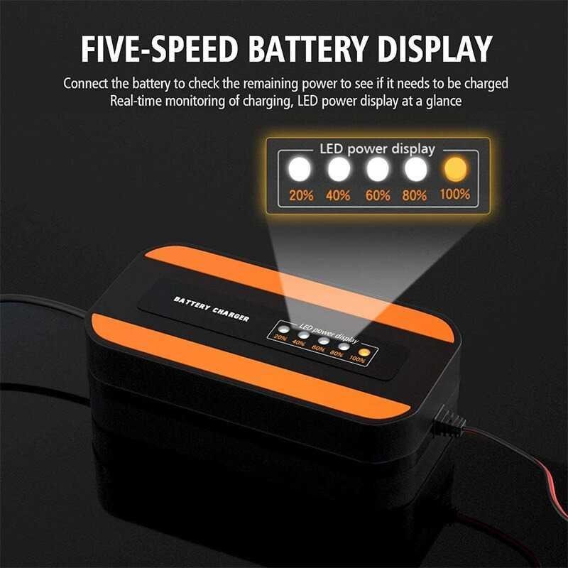 E-FAST Charger Aki Mobil Lead Acid Smart Charger 12V 2A 20AH - ZYX-Y10 - Black