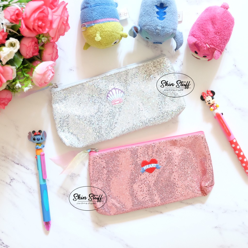 

Glittery Embroidery Pencase