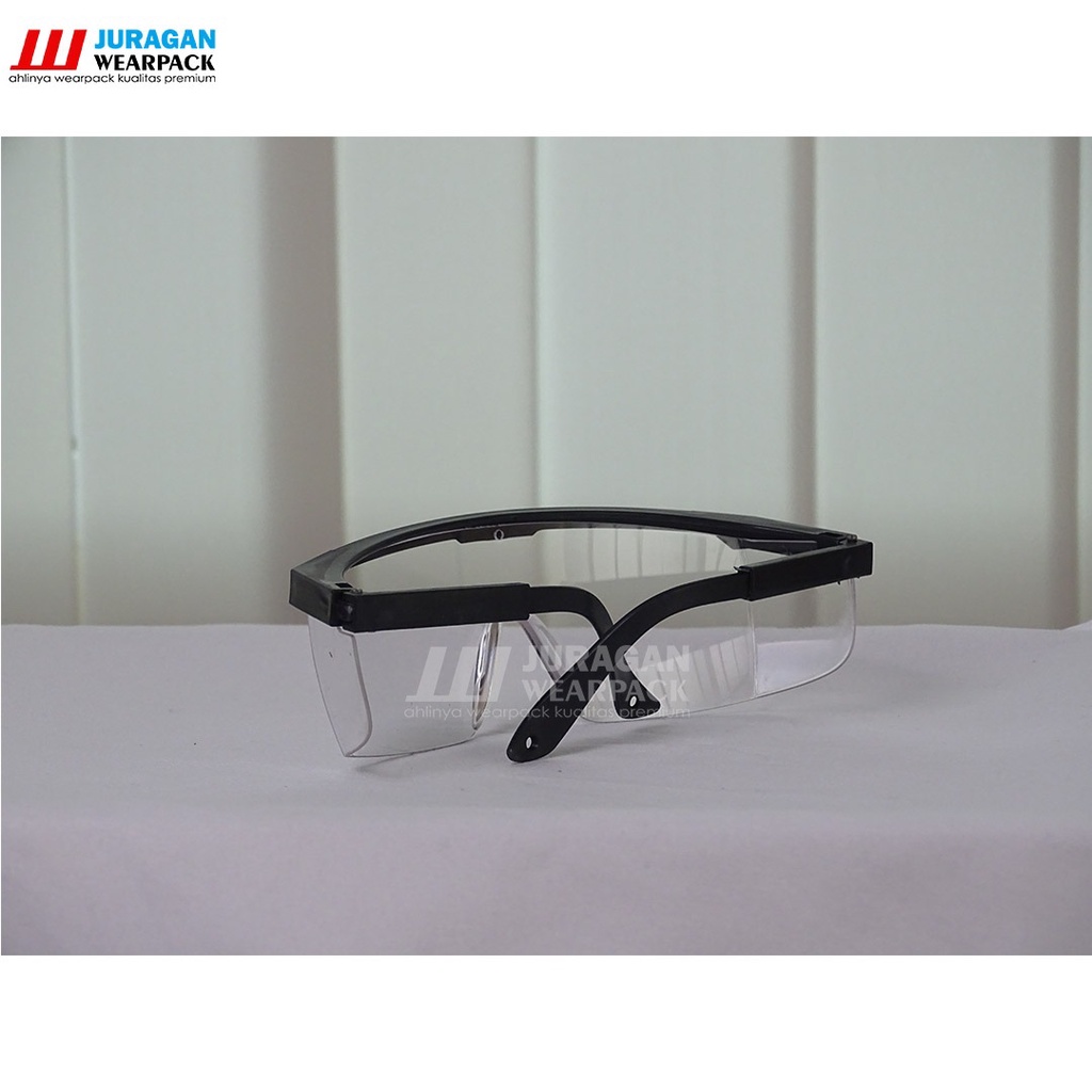 Kacamata Safety Warna Bening Frame Hitam