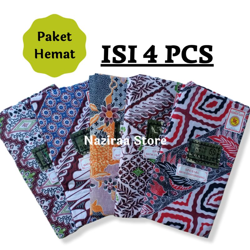 4 Pcs Kain Panjang Batik Halus Cap Sukaraja Kain jarik Melahirkan/Persalinan