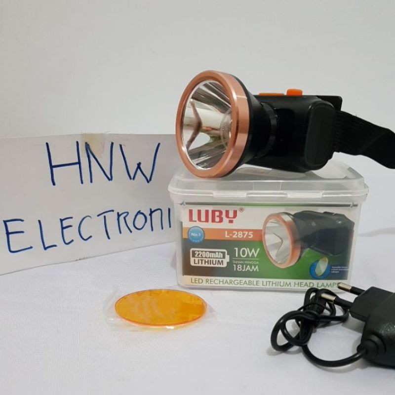 senter kepala headlamp Luby 10W 10 watt PUTIH KUNING 2875