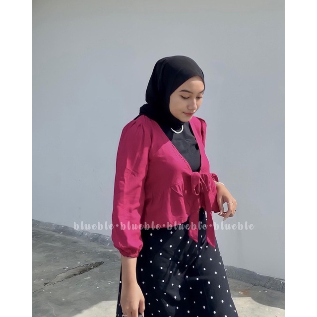 FLORY TOP BLOUSE OUTER • Blueble •-pink magenta