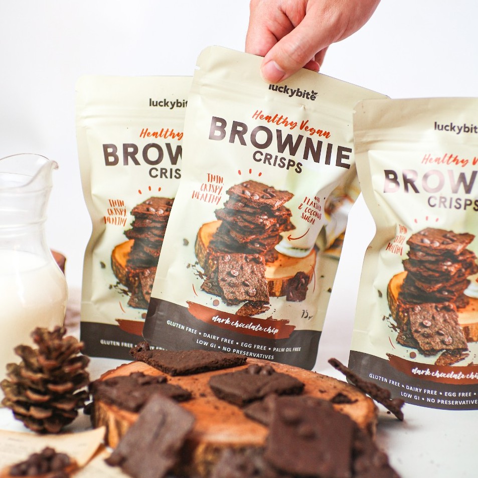 Vegan Brownie Crisps (75gr) - Gluten Free &amp; Healthy - LUCKYBITE