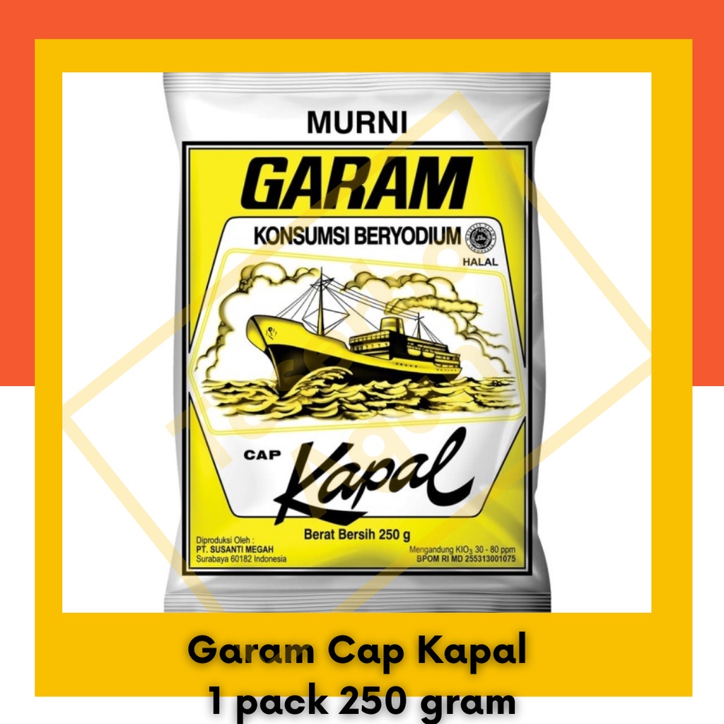 

Garam Bubuk Cap Kapal 1 pack 250 gram Garem SALT Garam Pasar Rame 250g