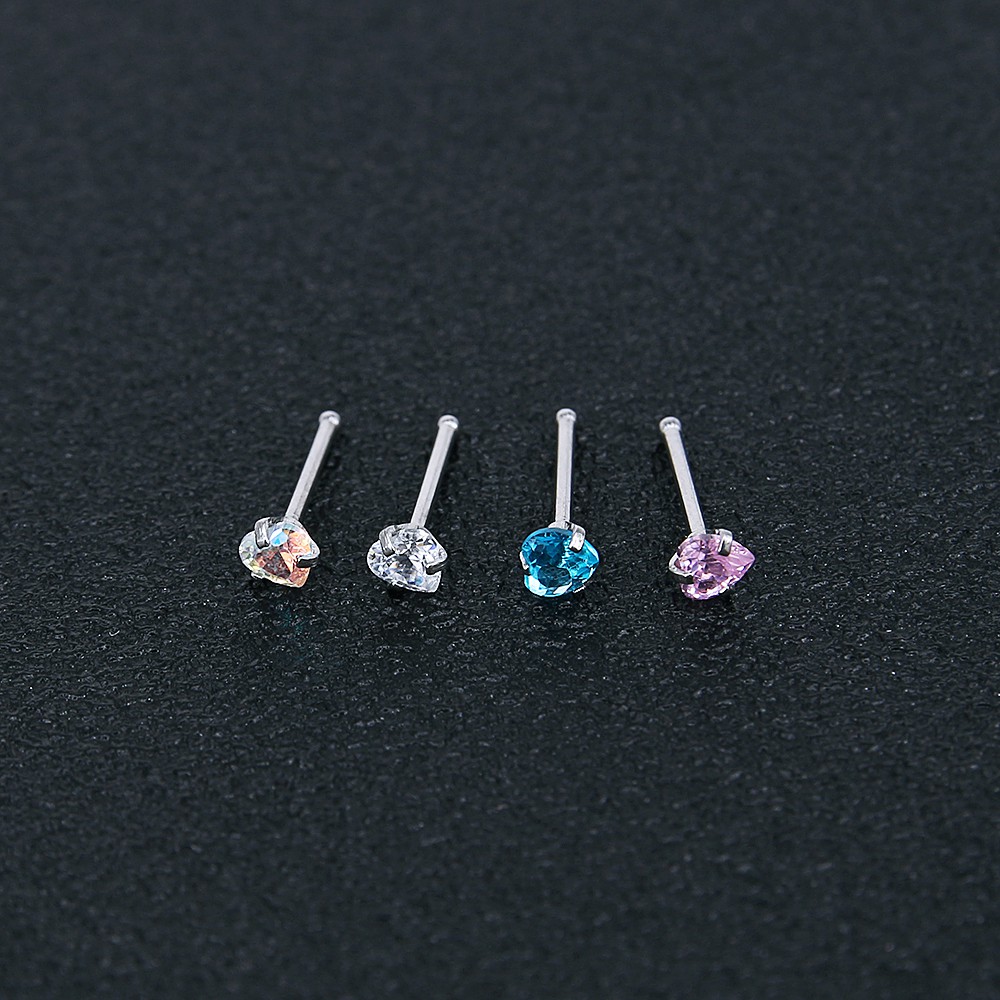 9pcsset Anting Tindik Hidung Bahan Stainless Steel 316l Ukuran 3mm Berat 20g Aneka Warna