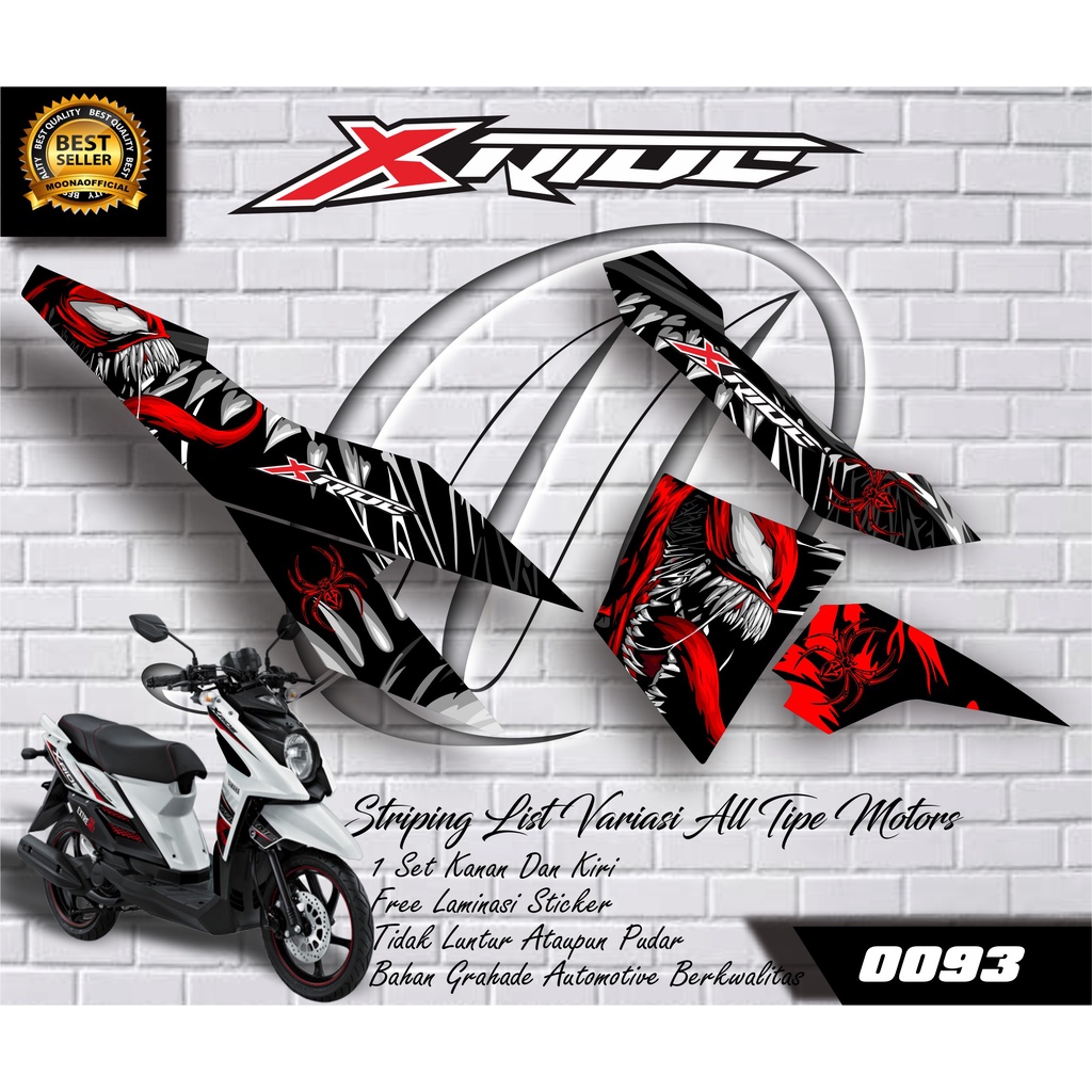 0093 STICKER LIST VARIASI X RIDE VENOM  - STIKER VARIASI X-RIDE - STRIPING VARIASI XRIDE - STRIPING 