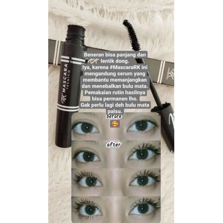 [COD]RK MASCARA PREMIUM WATERPROOF HALAL MUI BPOM STOKIST DISTRIBUTOR RK GLOW ACEH  BULU MATA LENTIK