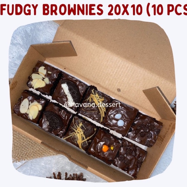 Fudgy brownies | Brownies sekat | Brownies panggang box 20x10 isi 10pcs