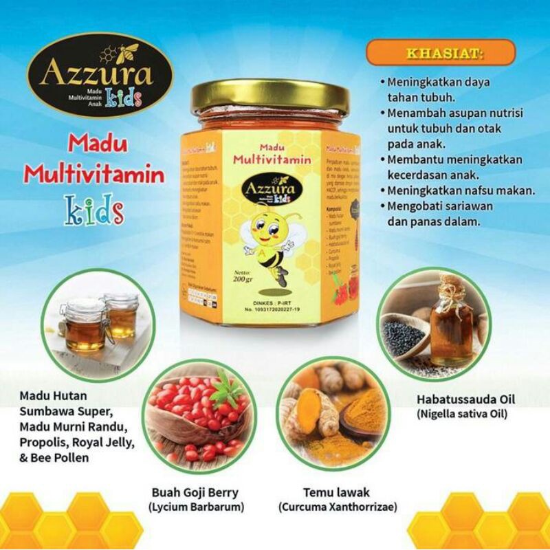 

Madu Azzura - Madu Multivitamin Kids 200 Gr - 500 Gr