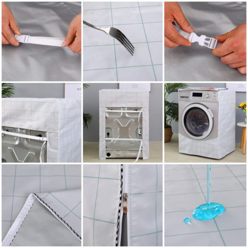 sarung mesin cuci cover mesin cuci bukaan depan / penutup mesin cuci bukaan atas PVC anti air