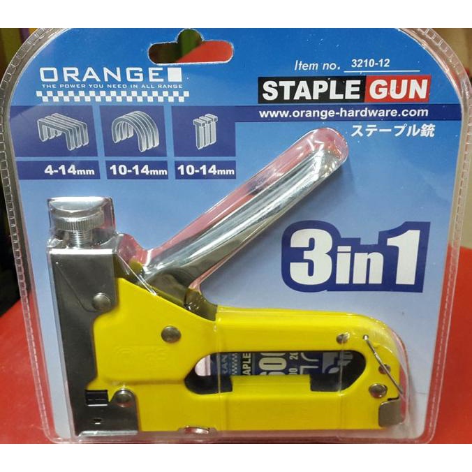 

3 in 1 ORANGE Stapler Gun / Tembak Gun Tacker 4mm s/d 14mm CUCI GUDANG