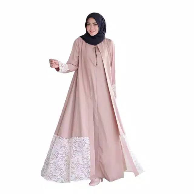 Gamis ameera brokat rompi kekinian all size Shopee Indonesia Gamis ameera brokat rompi kekinian all size Shopee Indonesia
