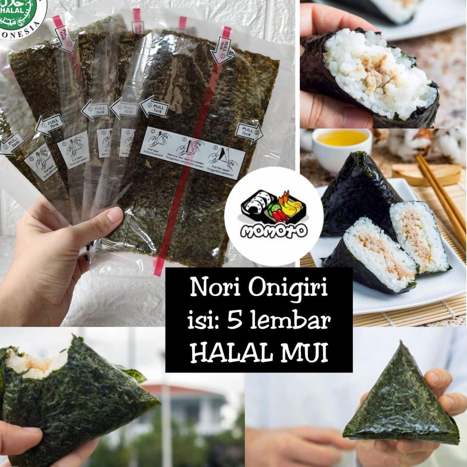 

[KODE PRODUK SPMWM7842] Nori Onigiri Wrapper Halal MUI 5 lembar / Rumput Laut Import untuk Nasi Kepal Triangle Sushi Nori