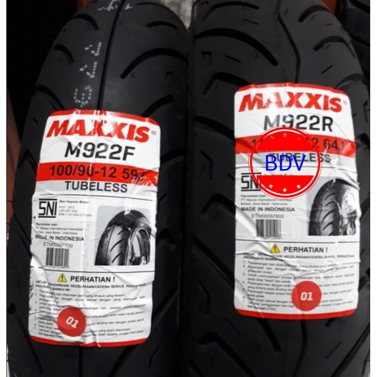 Ban Maxxis (TL) 100/90-12 M922F (Scoopy Esp Ban Ring 12)