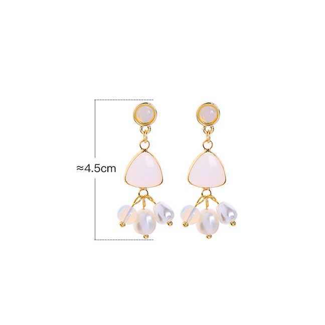 LRC Anting Tusuk Fashion Dripping Artificial pearl Drop Earrings D44960