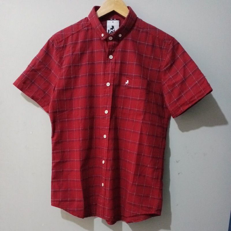 KLS202 NEW KEMEJA LENGAN PENDEK SLIM FIT KOTAK-KOTAK LOIS ORIGINAL