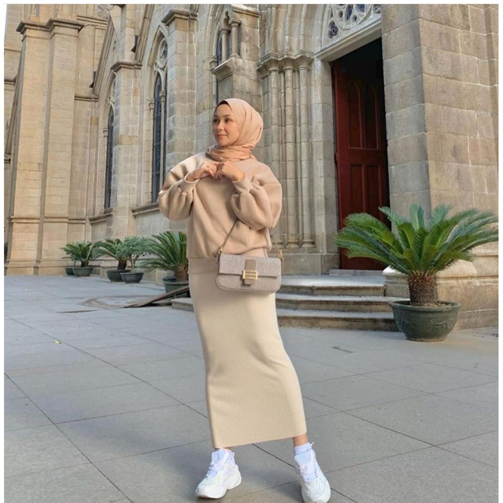 Vanesha Margaretta - 530#Rok span bahan scuba panjang hijab