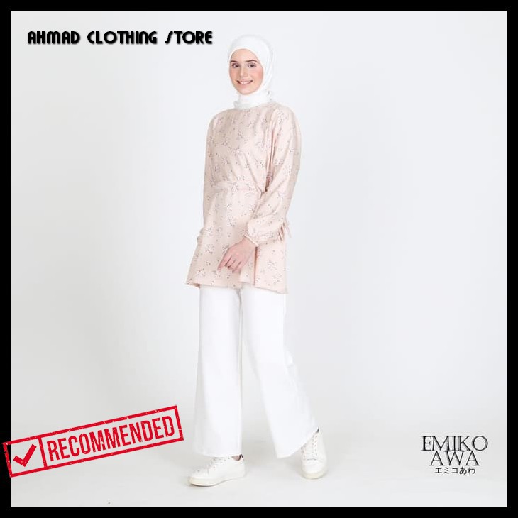 Baju Atasan Tunik Wanita Manohara Emikoawa Premium Atasan Busui Friendly - CREAM ORIGINAL