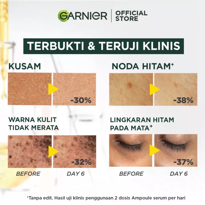 Garnier Bright Complete Vitamin C Ampoule Serum - 1.5ml (Perawatan Wajah untuk Kulit Lebih Cerah dalam 6 Hari)