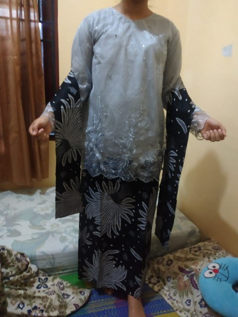 Real Pic! [ori & Busui] (busui Khusus Warna Grey) Couple Anindya Brokat - Couple Modern Batik