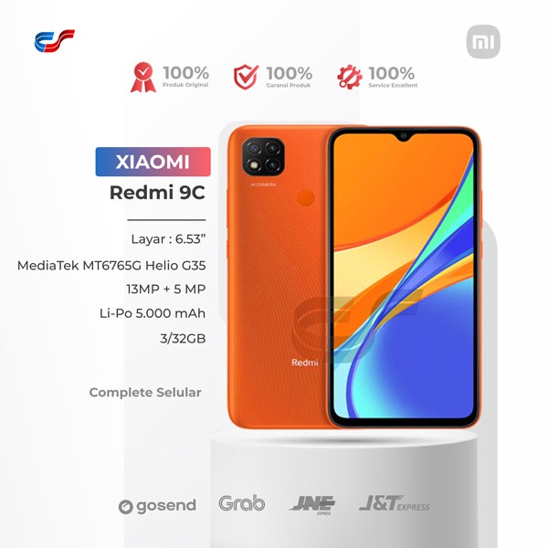 Xiaomi Redmi 9C 3/32GB - MediaTek Helio G35 - 5000 mAh Garansi Resmi