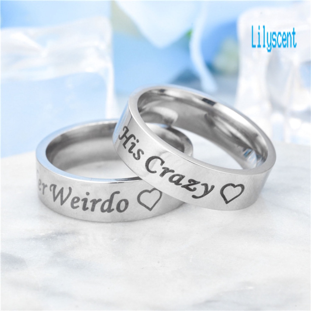 Cincin Pasangan Motif Ukir His Crazy Untuk Hari Valentine